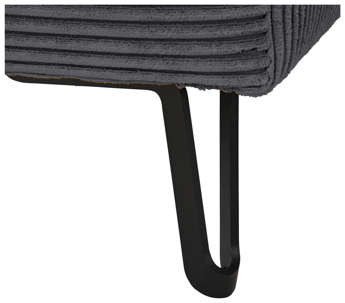 ECKSOFA in Cord Anthrazit  - Anthrazit/Schwarz, Konventionell, Textil/Metall (185/250cm) - Carryhome