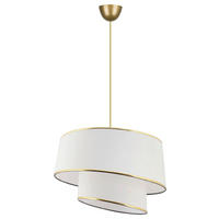 HÄNGELEUCHTE 32/70 cm   - Goldfarben/Weiß, Design, Textil/Metall (32/70cm) - P & B