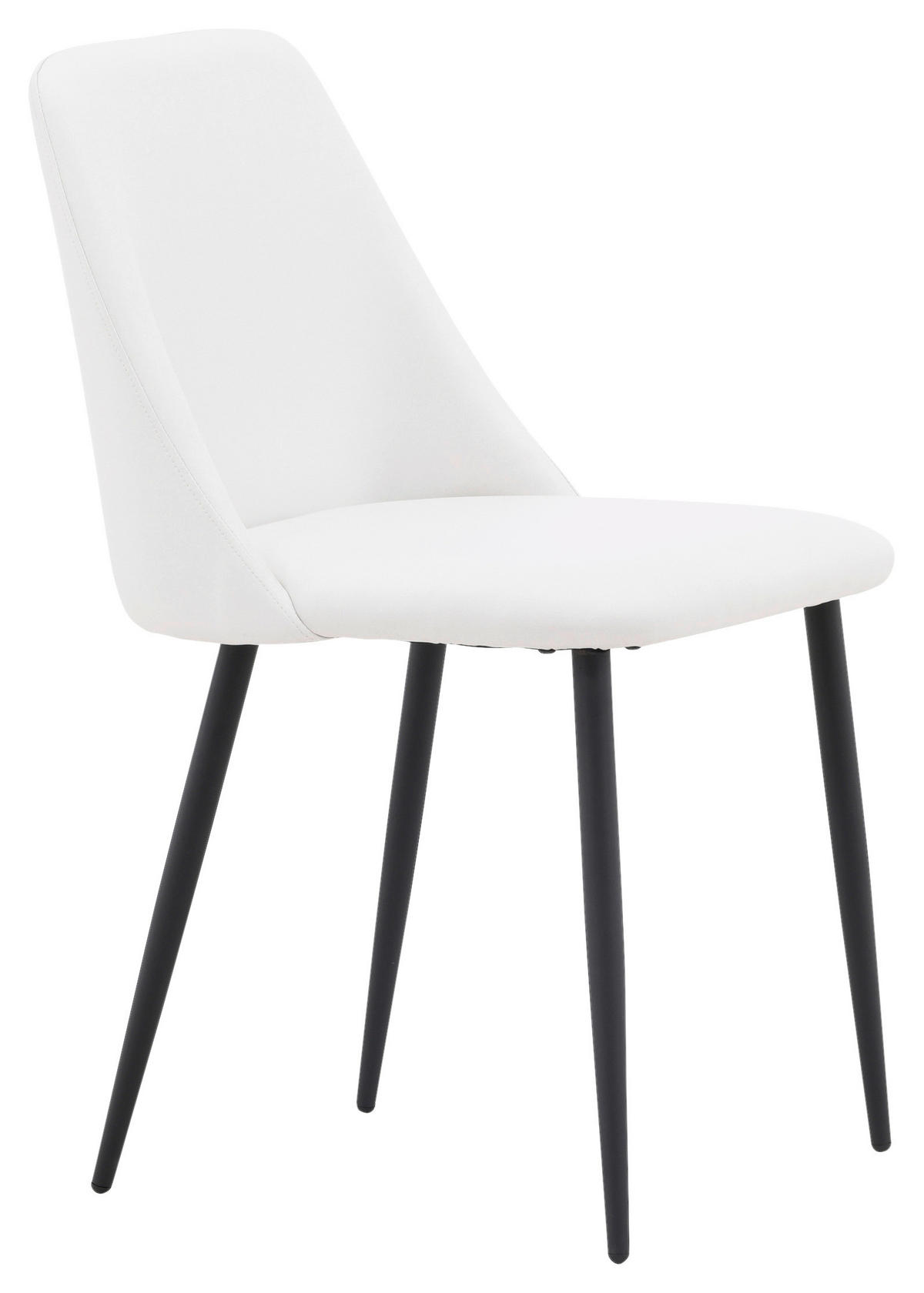 STOLSET 2 styck stål läderimitation (vegan)  - vit/svart, Design, metall/textil (49/87/56cm) - Livetastic