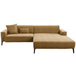 ECKSOFA in Flachgewebe Senfgelb  285/190 cm  - Senfgelb/Schwarz, Design, Textil/Metall (285/190cm) - Johann Jakob