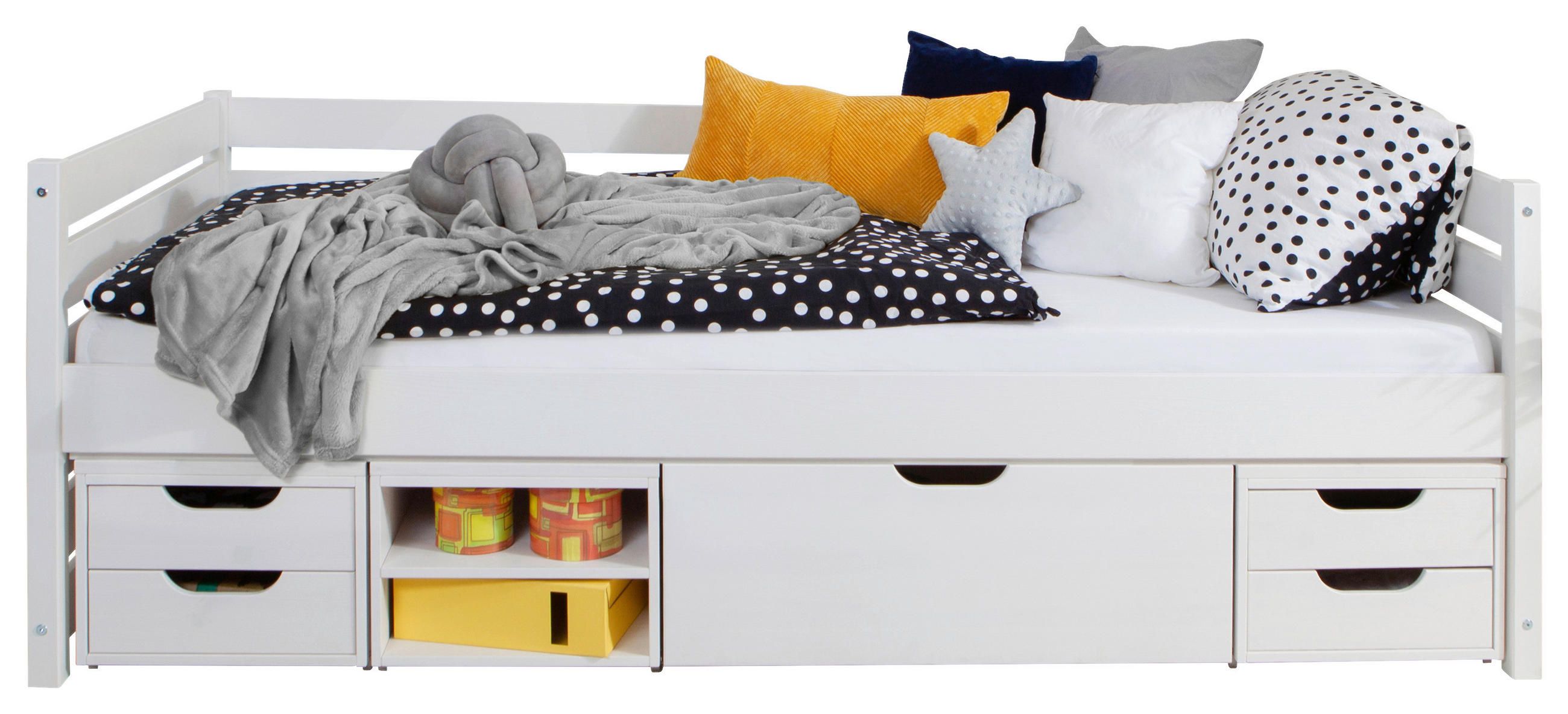 STAURAUMBETT 120/200 cm Weiss - Weiss, Modern, Holz (120/200cm) - MID.YOU