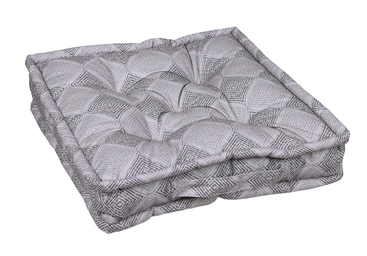 GARTENSITZKISSEN in Grau Raute  - Grau, KONVENTIONELL, Textil (40/8/40cm)