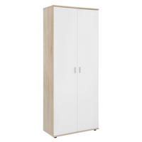 OMARA ZA ČEVLJE bela, hrast sonoma - srebrne barve/bela, Design, umetna masa/leseni material (69/176/35cm) - Boxxx