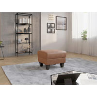 HOCKER Textil Cognac  - Wengefarben/Cognac, Konventionell, Holz/Textil (58/48/58cm) - Sit & More