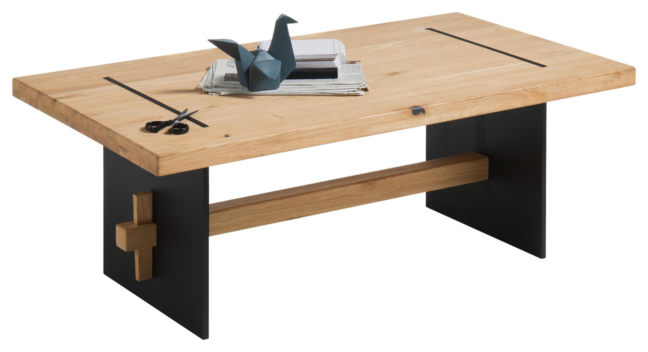 Couchtisch in Holz, Metall 110/60/40 cm