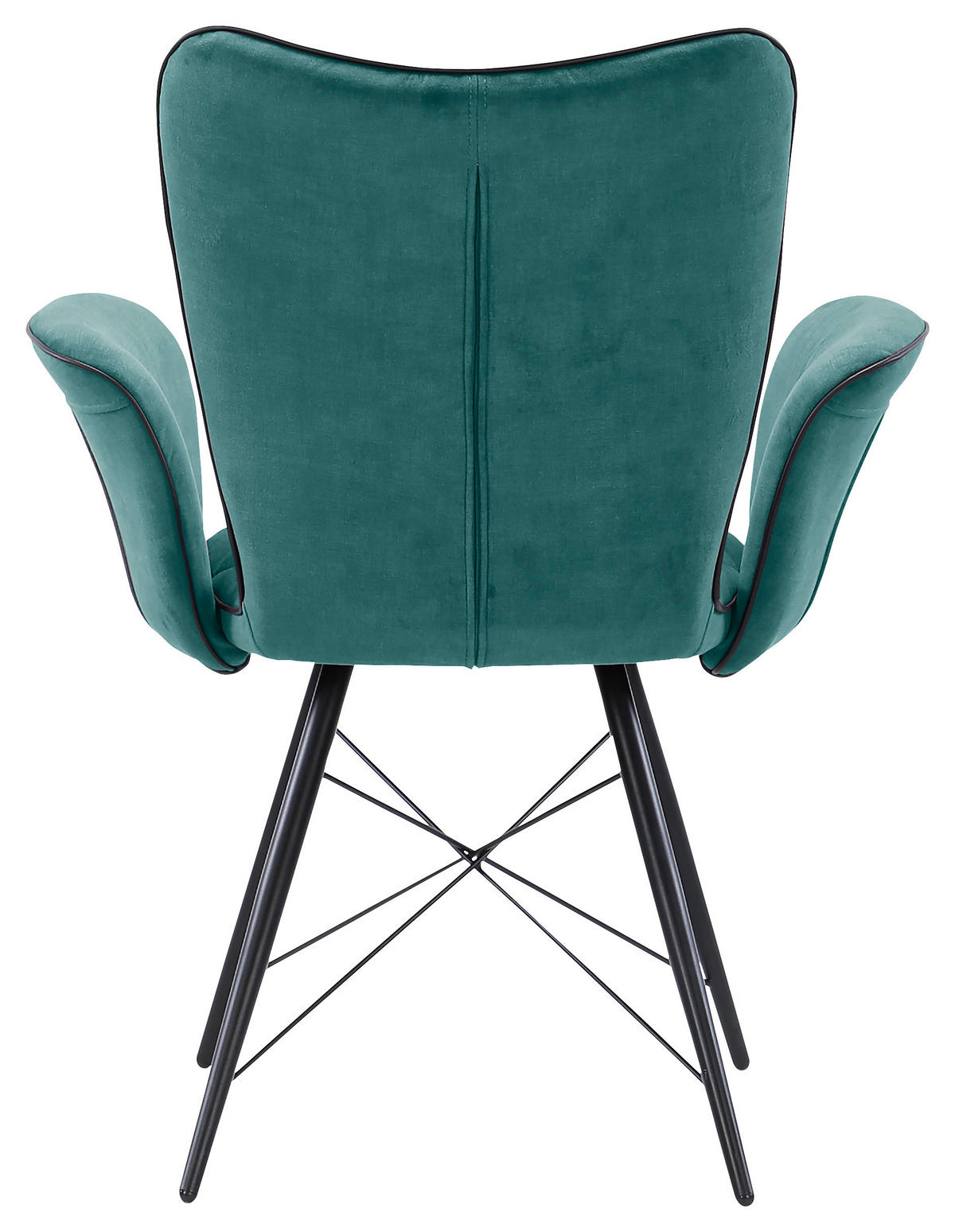 ARMLEHNSTUHL  in Webstoff  - Petrol/Schwarz, Design, Textil/Metall (73/89/62cm) - Hom`in