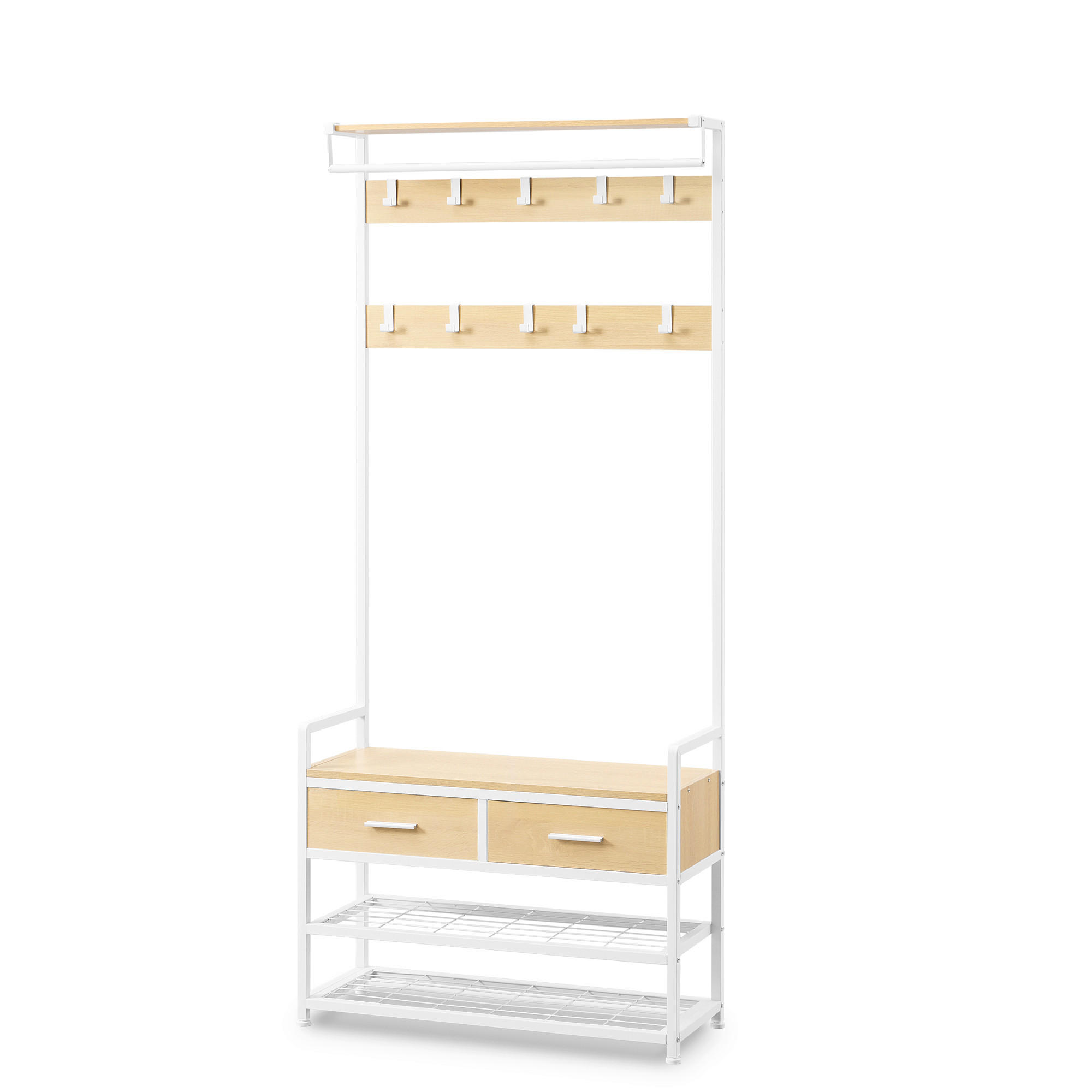 GARDEROBE 4-teilig  in 80,4/181,6/30 cm  - Eichefarben/Weiß, Trend, Holzwerkstoff/Metall (80,4/181,6/30cm) - Boxxx