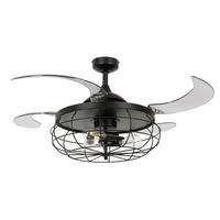 DECKENVENTILATOR  122/50 cm    - Transparent/Schwarz, Design, Kunststoff/Metall (122/50cm) - P & B