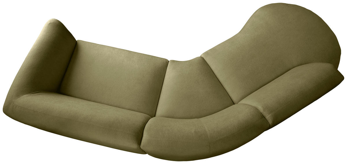 ECKSOFA in Mikrofaser Grün  - Schwarz/Grün, Modern, Kunststoff/Textil (182/276cm) - Livetastic