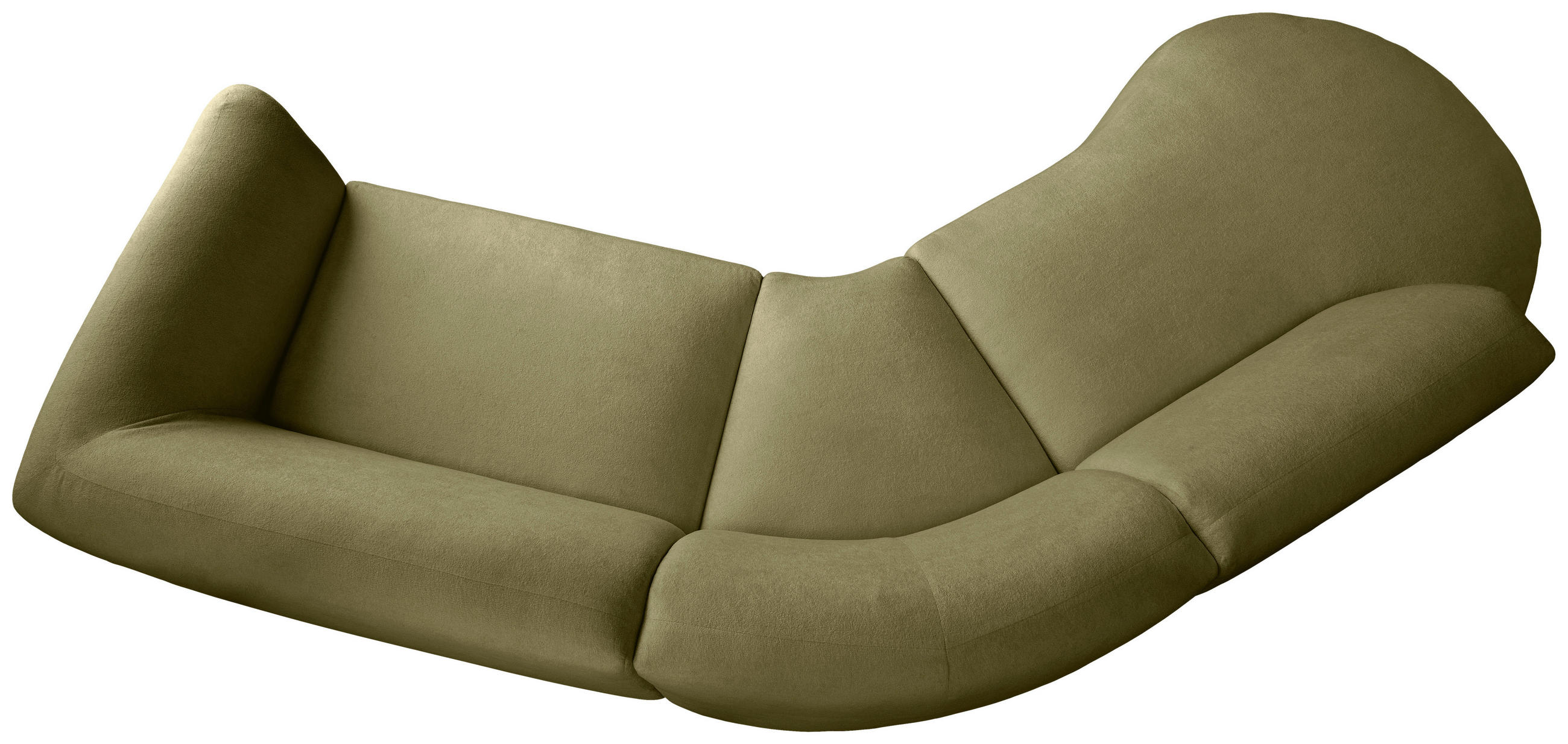 Thumbnail - Livetastic Ecksofa, Grün, Textil, 4,5-Sitzer, Ottomane links, organische Form, 276x182 cm, seitenverkehrt erhältlich, Rü...