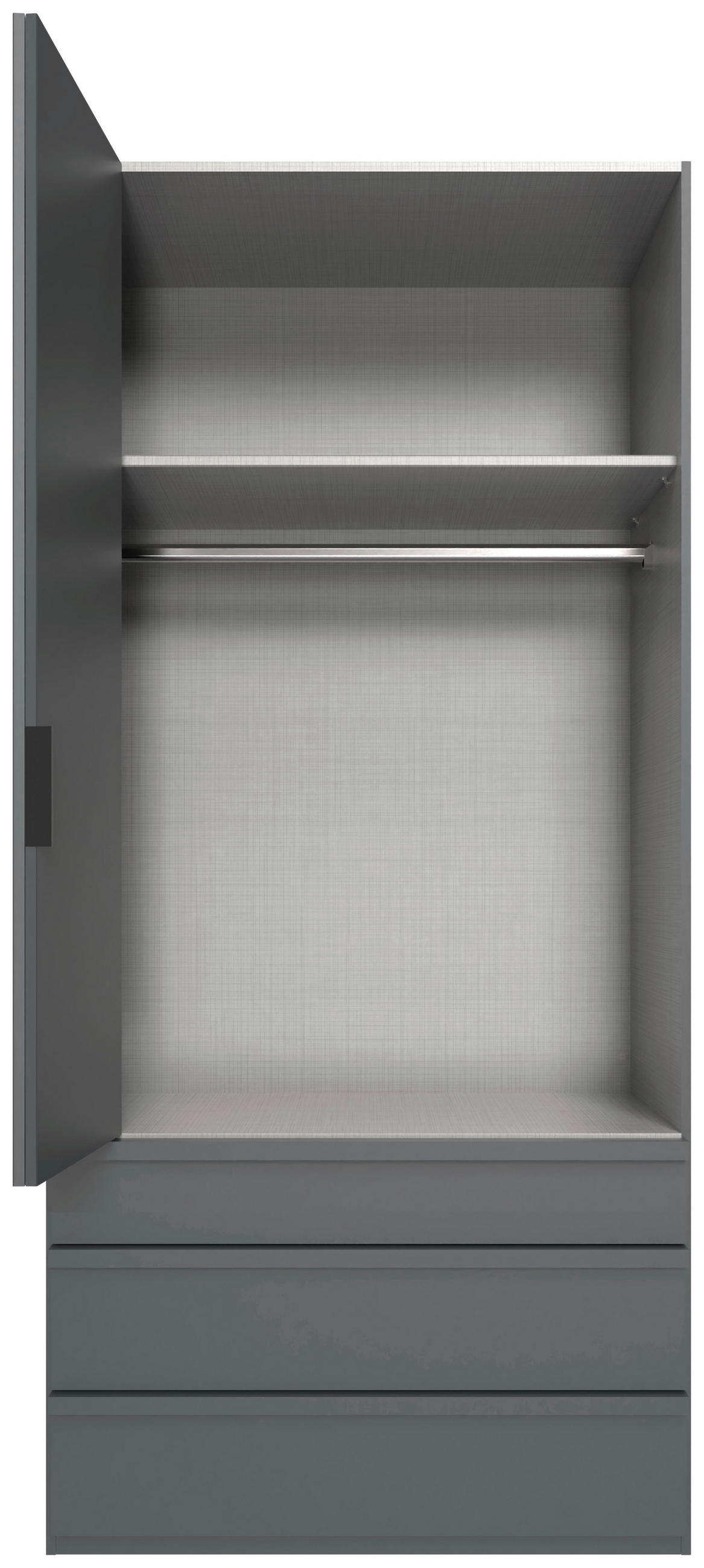 FALTTÜRENSCHRANK 100/216/58 cm 1-türig Graphitfarben  - Schwarz/Graphitfarben, Design, Holzwerkstoff (100/216/58cm) - Boxxx