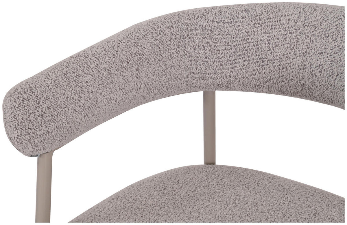 ARMLEHNSTUHL  in Eisen Webstoff  - Creme/Grau, MODERN, Textil/Metall (60/75/55cm) - MID.YOU