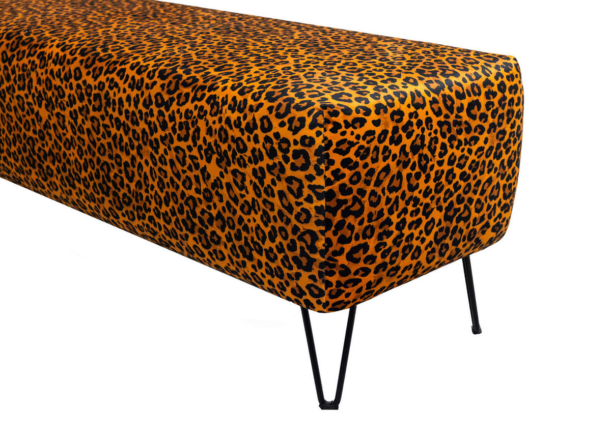 BETTBANK Webstoff Beigebraun  - Beigebraun/Schwarz, Design, Textil/Metall (142/47/48cm) - Esposa