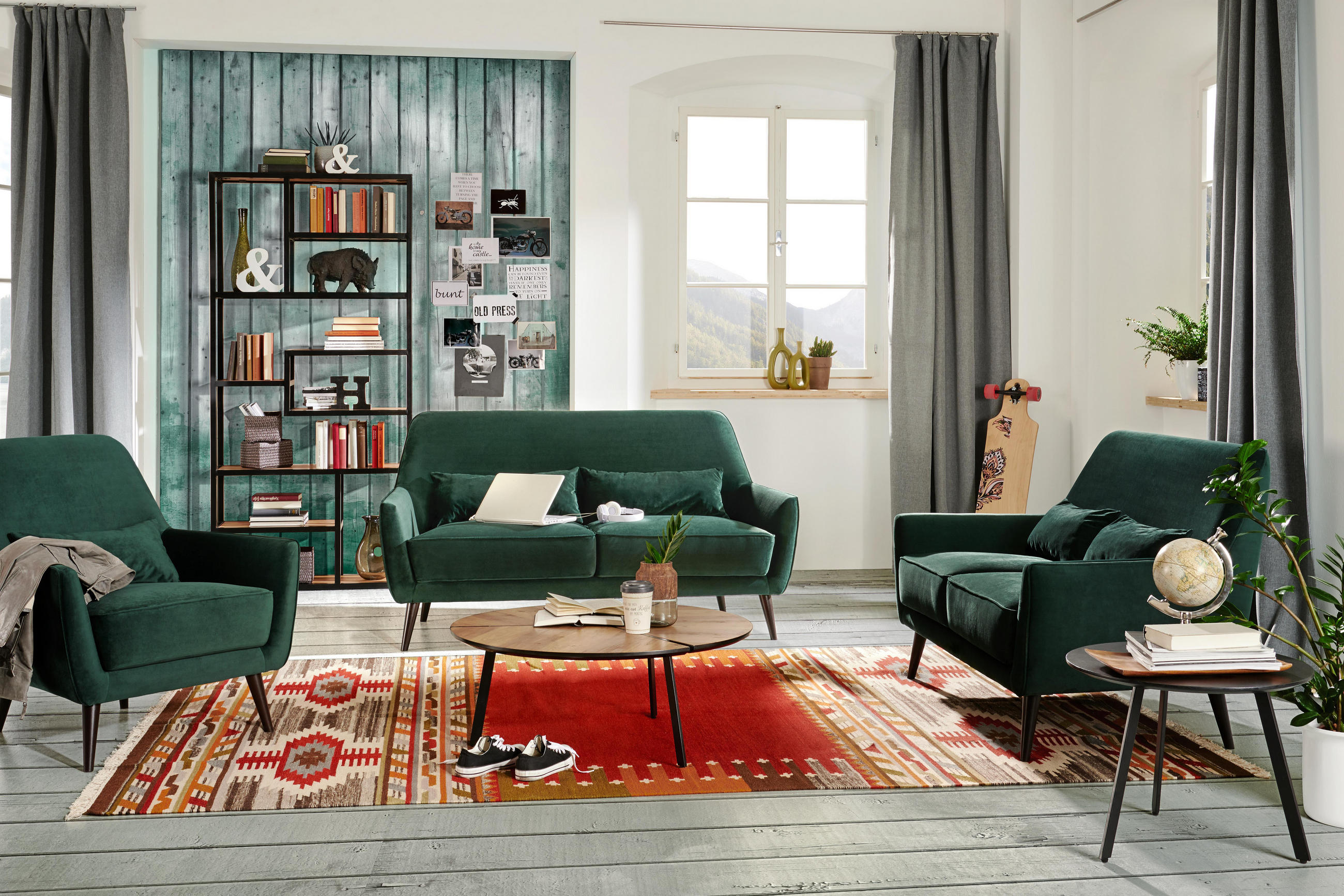 Zweisitzer Sofa In Rot Mit Nierenkissen Bestellen