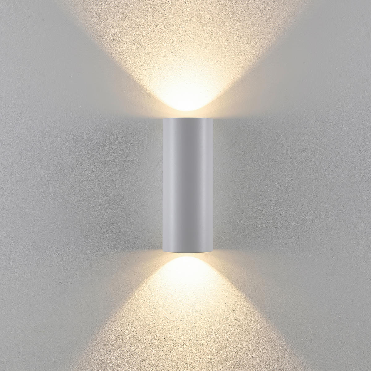AUSSENWANDLEUCHTE - Weiss, Design, Metall (8/8/21cm)