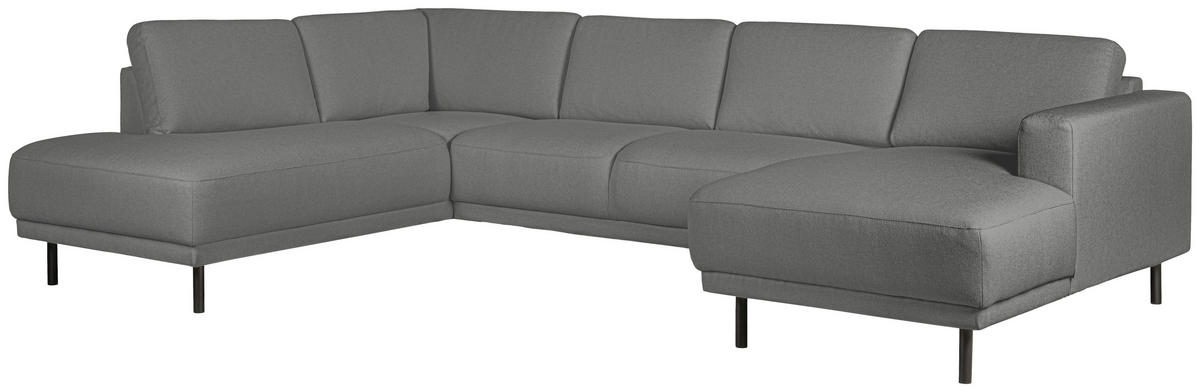 SOFFA i flatväv grå  - svart/grå, Design, metall/trä (310/78/197cm) - Pure Home Comfort