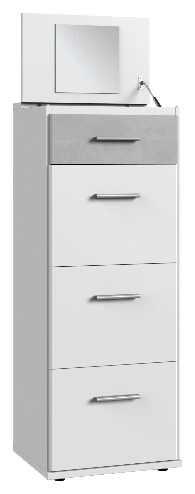 KOMMODE , 46/121/40 cm, 4 Schublade(n)  - Alufarben/Schwarz, KONVENTIONELL, Holzwerkstoff/Kunststoff (46/121/40cm) - Boxxx