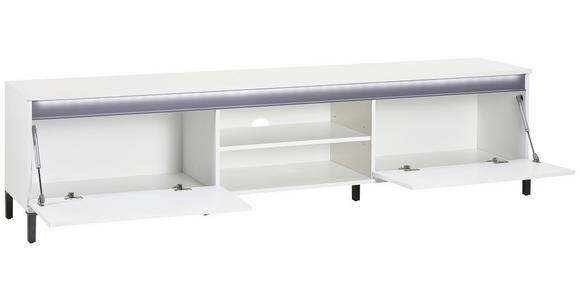 LOWBOARD in 200/50/40 cm - Weiß Hochglanz/Anthrazit, Design, Holzwerkstoff/Kunststoff (200/50/40cm) - Xora