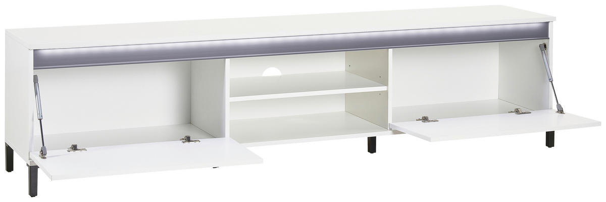 NÍZKA KOMODA, biela, biela s vysokým leskom, 200/50/40 cm - biela/biela s vysokým leskom, Design, kompozitné drevo/plast (200/50/40cm) - Xora