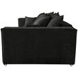 BIGSOFA in Flachgewebe Schwarz  - Chromfarben/Schwarz, KONVENTIONELL, Textil/Metall (256/68/122cm) - Carryhome