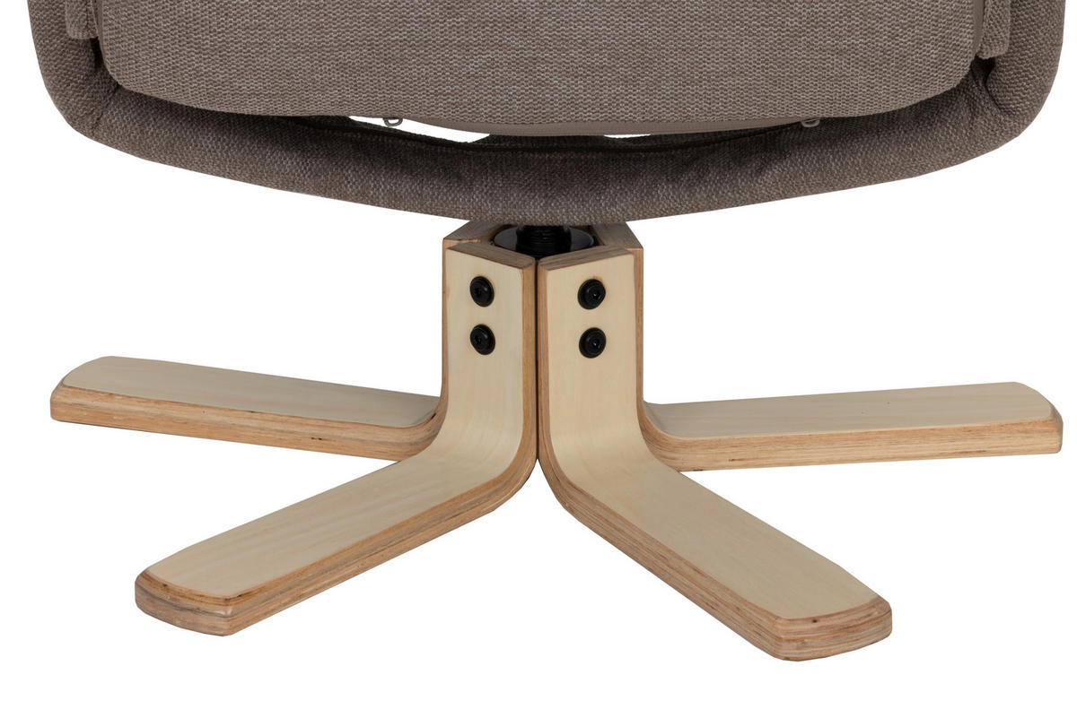 RELAXSESSELSET Webstoff    - Naturfarben/Grau, Design, Holz/Textil (80/109/79cm) - Livetastic
