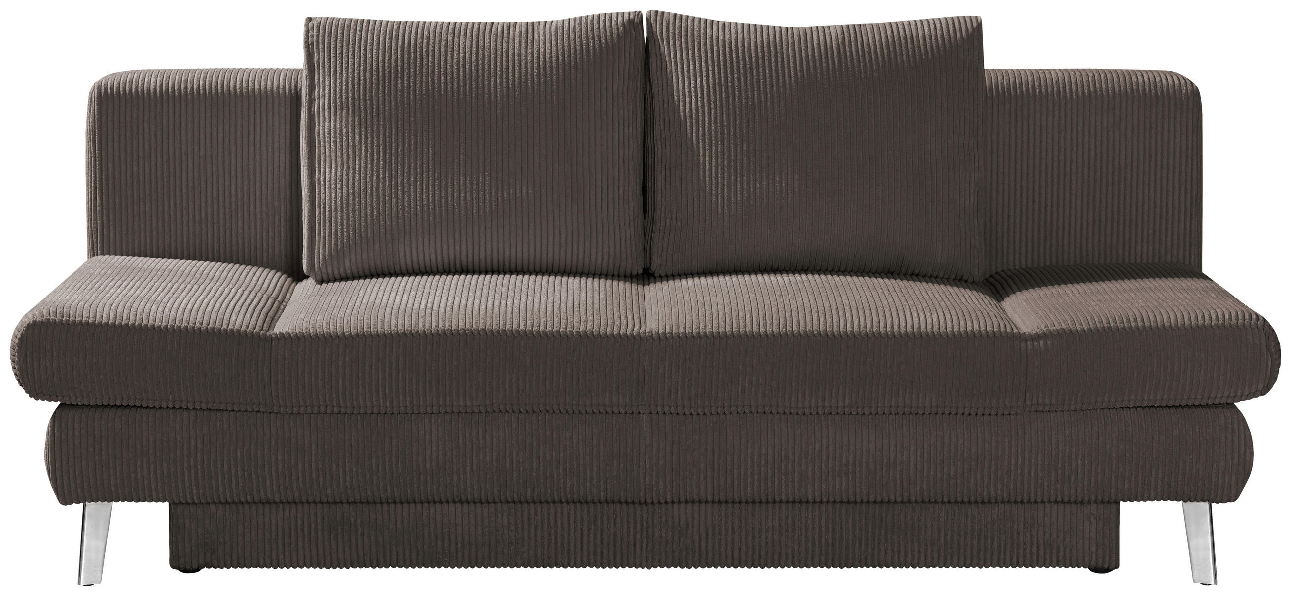 SCHLAFSOFA in Cord Braun  - Chromfarben/Braun, Design, Textil/Metall (200/85/90cm) - Xora