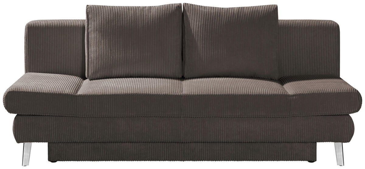 SCHLAFSOFA in Cord Braun  - Chromfarben/Braun, Design, Textil/Metall (200/85/90cm) - Xora