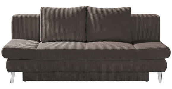 SCHLAFSOFA in Cord Braun  - Chromfarben/Braun, Design, Textil/Metall (200/85/90cm) - Xora