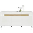 SIDEBOARD  176/89/40 cm 3 Schublade(n)  - Eichefarben/Schwarz, MODERN, Holzwerkstoff/Metall (176/89/40cm) - Novel