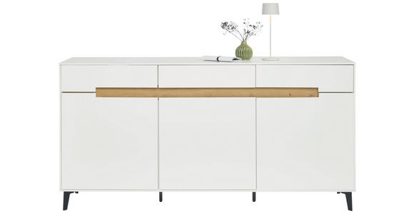 SIDEBOARD  176/89/40 cm 3 Schublade(n)  - Eichefarben/Schwarz, MODERN, Holzwerkstoff/Metall (176/89/40cm) - Novel