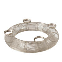 SVEČNIK - srebrne barve, Basics, kovina (52/52/12cm)