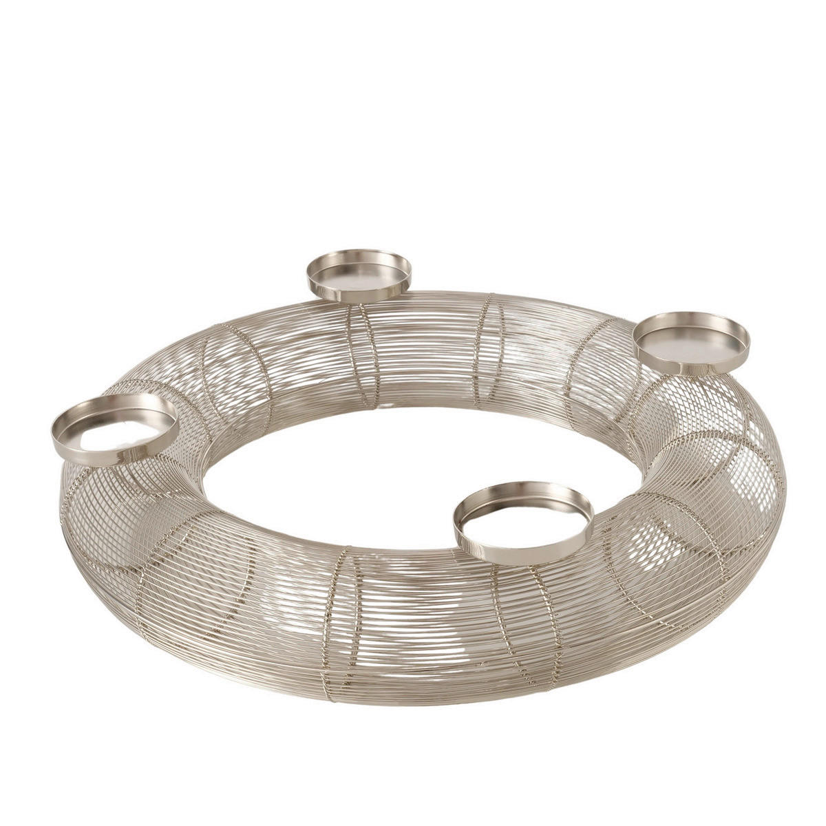 SVEČNIK - srebrne barve, Basics, kovina (52/52/12cm)