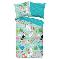 KINDERBETTWÄSCHE Festen Renforcé 135/200 cm  - Türkis/Blau, Design, Textil (135/200cm)