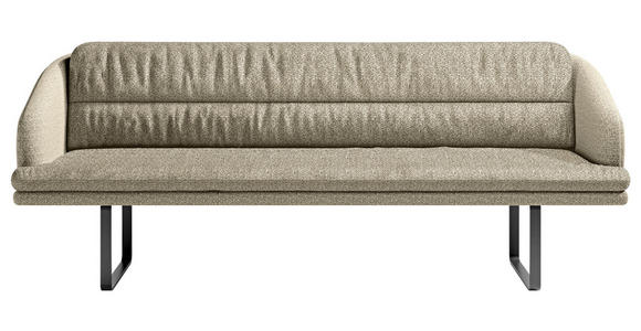 SITZBANK 255/89/68 cm Flachgewebe Naturfarben Metall  - Schwarz/Naturfarben, Design, Textil/Metall (255/89/68cm) - Dieter Knoll