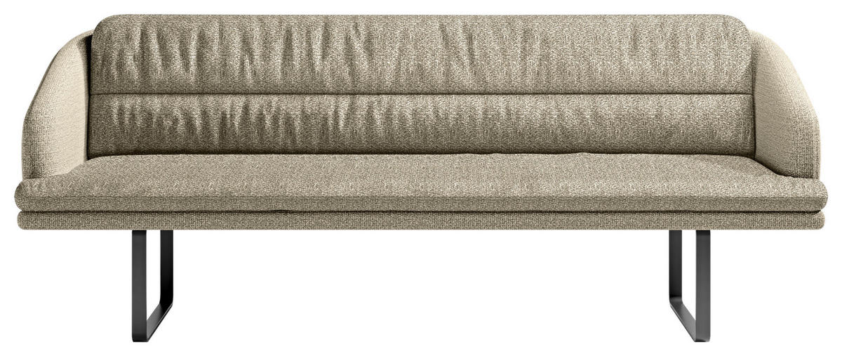 SITZBANK 255/89/68 cm Flachgewebe Naturfarben Metall  - Schwarz/Naturfarben, Design, Textil/Metall (255/89/68cm) - Dieter Knoll