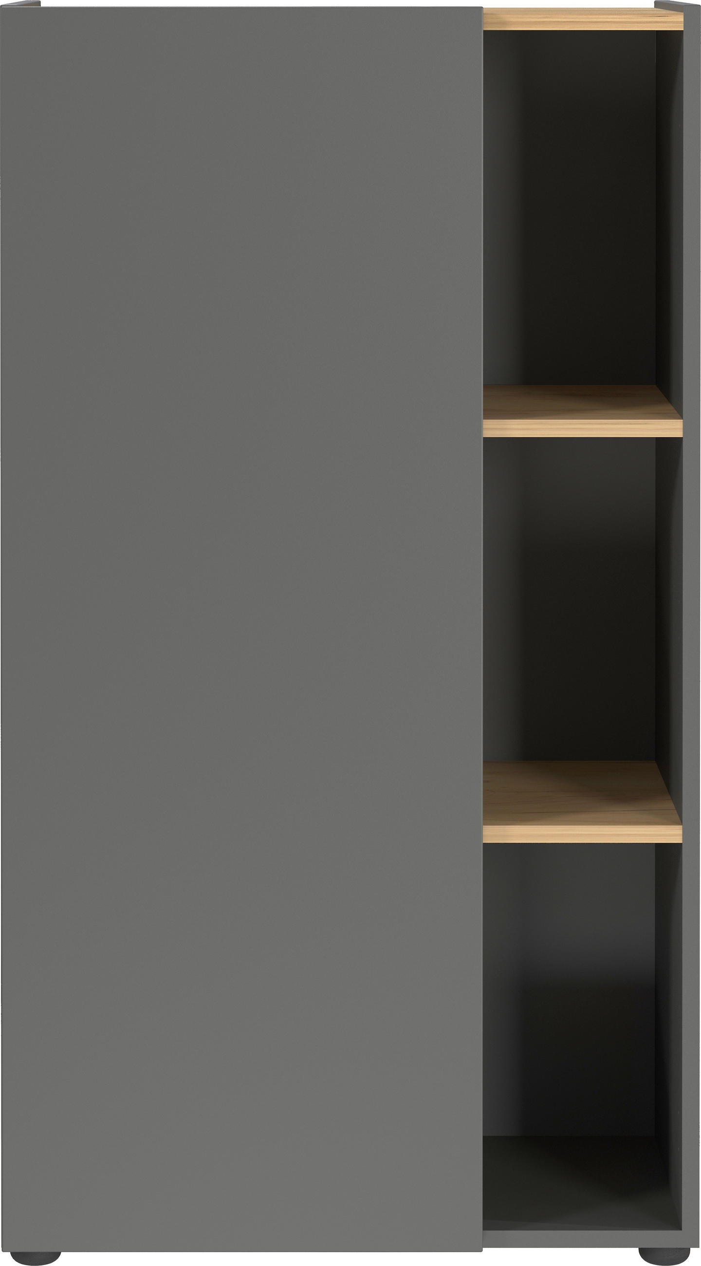 AKTENSCHRANK Graphitfarben, Eichefarben  - Eichefarben/Graphitfarben, Design, Holzwerkstoff (61/110/34cm) - Germania