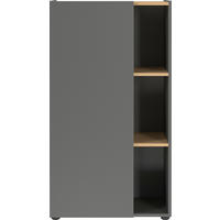 AKTENSCHRANK Graphitfarben, Eichefarben  - Eichefarben/Graphitfarben, Design, Holzwerkstoff (61/110/34cm) - Germania
