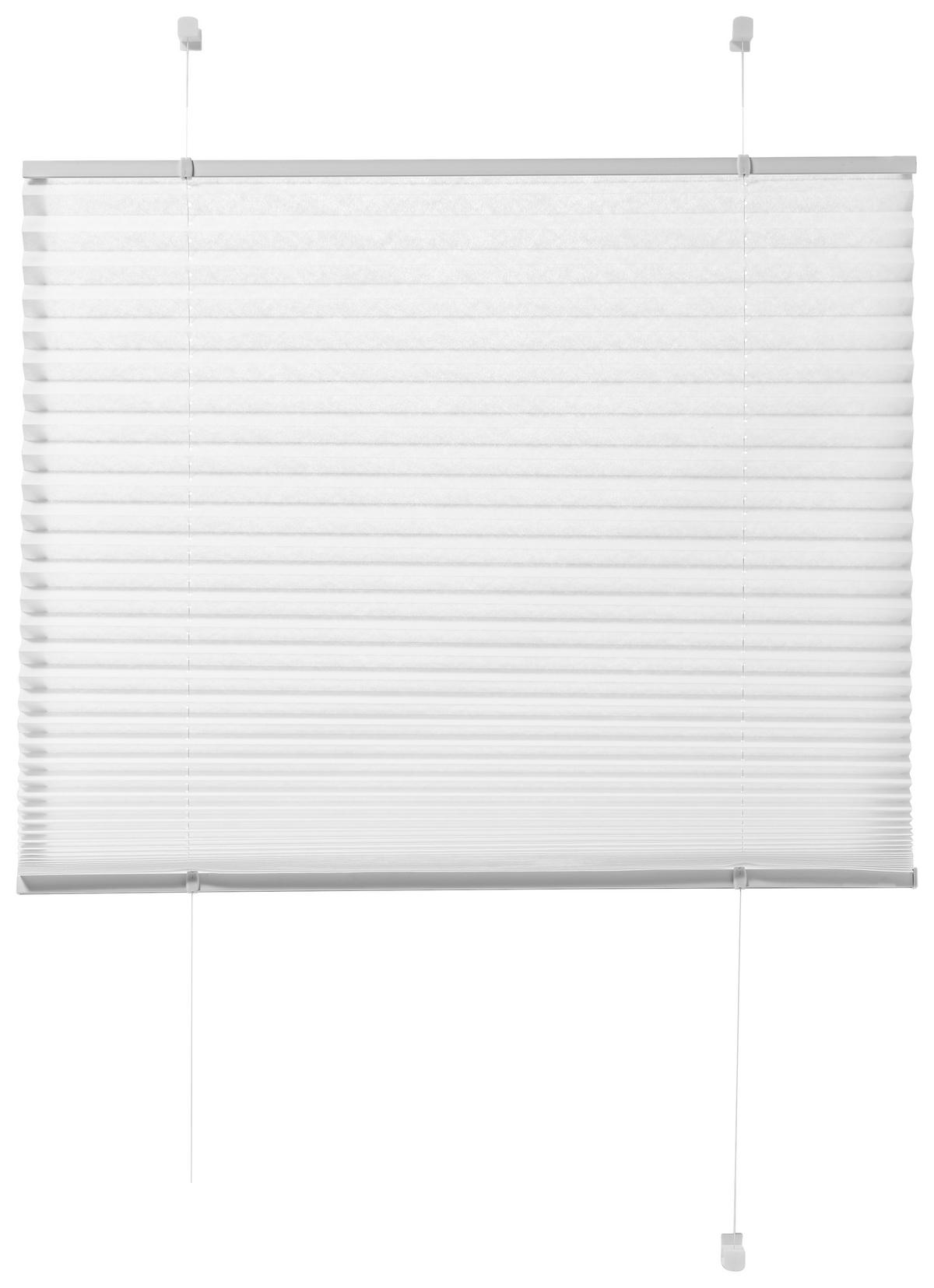 PLISSEE  halbtransparent   50/130 cm   - Weiß, Basics, Textil (50/130cm) - Boxxx