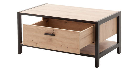 COUCHTISCH 92/55/44 cm rechteckig Anthrazit, Eichefarben  - Eichefarben/Anthrazit, Design, Holzwerkstoff/Metall (92/55/44cm) - Carryhome