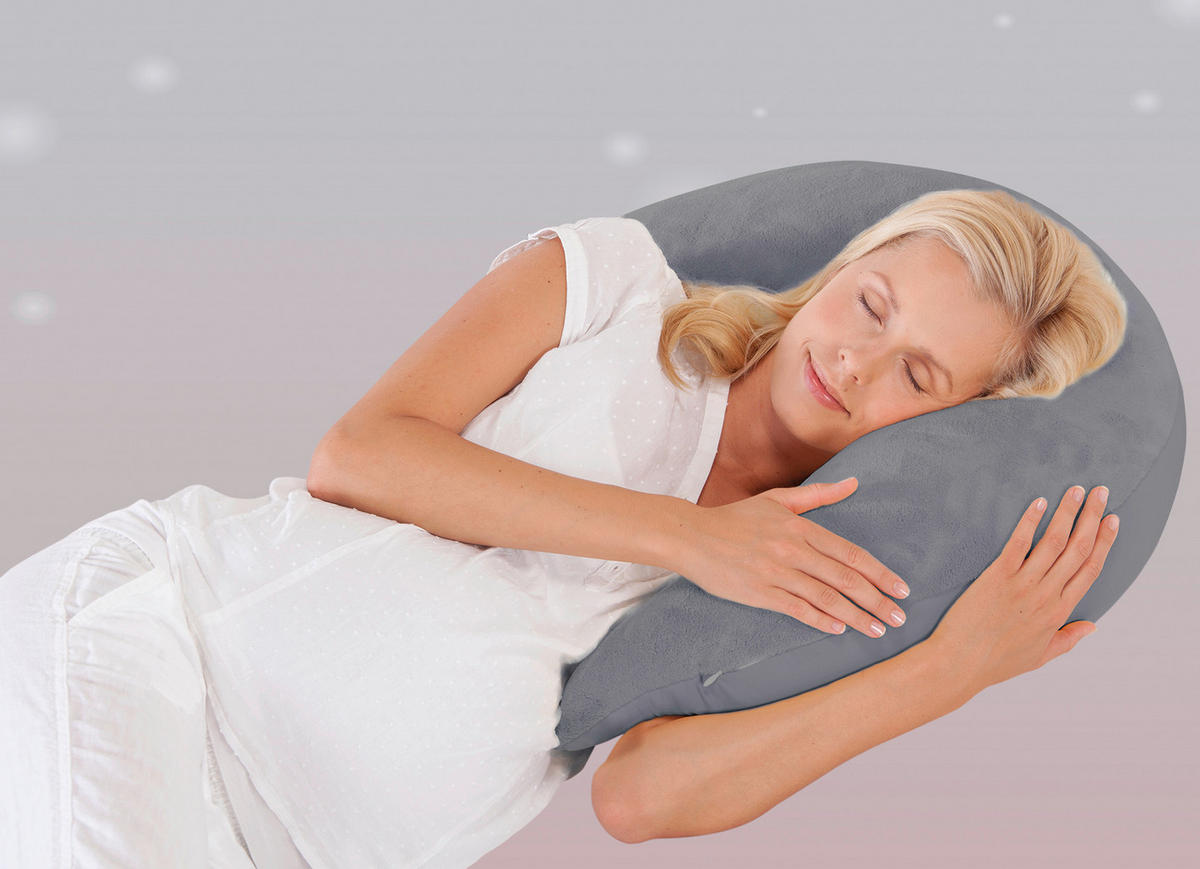 STILLKISSEN Plüschmond  27/140 cm  - Creme, KONVENTIONELL, Textil (27/140cm) - Theraline