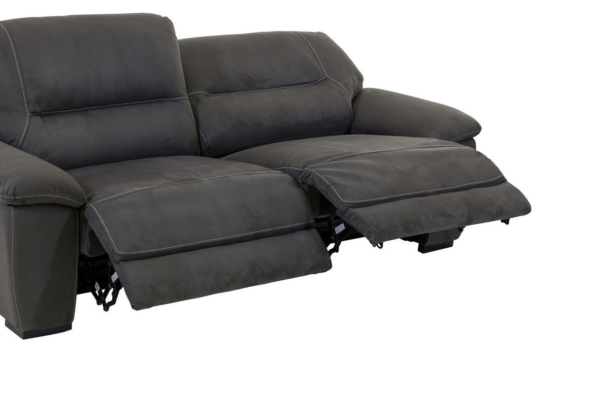 GARNITURA ZA SEDENJE tamnosiva  - tamnosiva/crna, Dizajnerski, tekstil (216/175/97/100cm) - Novel