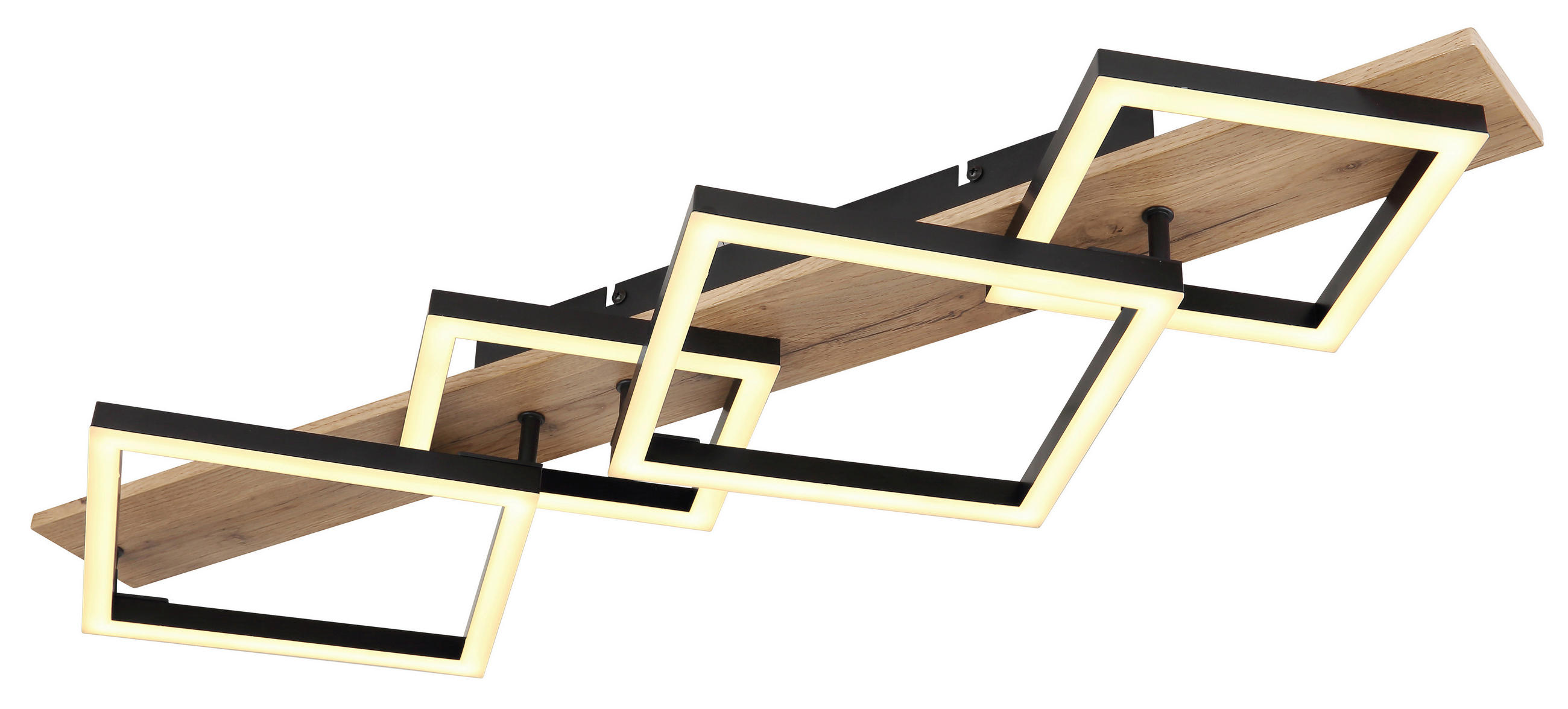 LED-DECKENLEUCHTE 82/31/8,5 cm   - Dunkelbraun/Opal, Natur, Holzwerkstoff/Kunststoff (82/31/8,5cm) - Globo