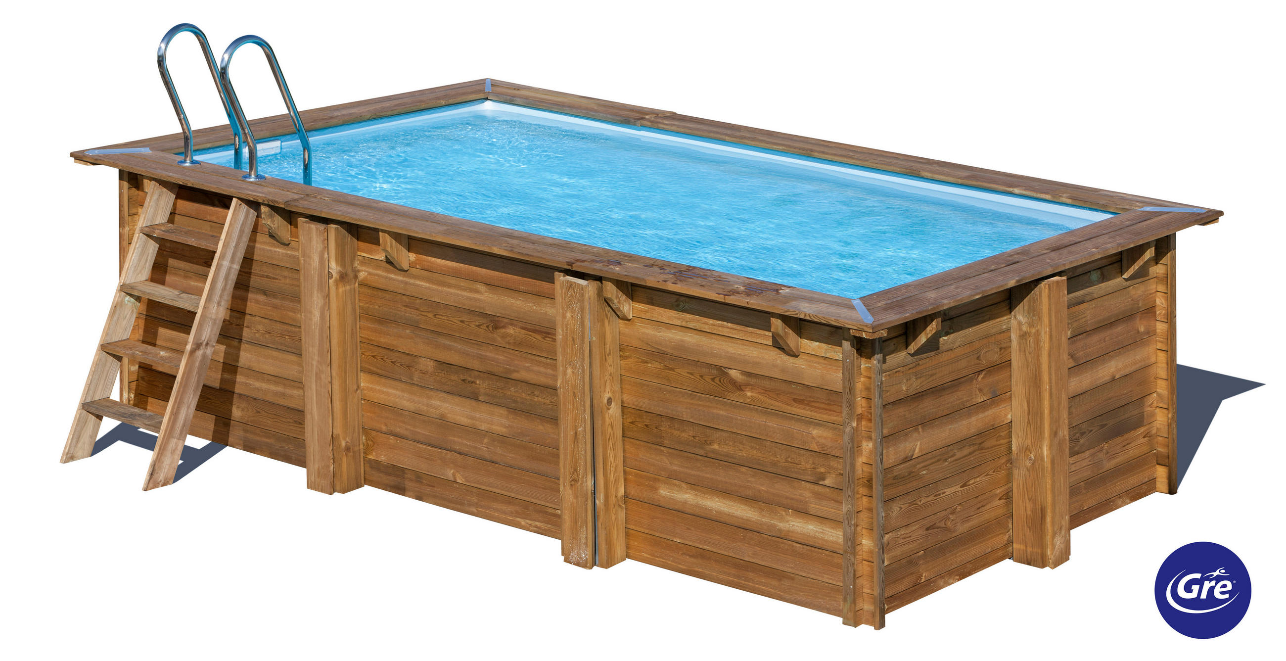 POOL-SET 2024 420/270/117 cm  - Kieferfarben, KONVENTIONELL, Holz (420/270/117cm) - Gre