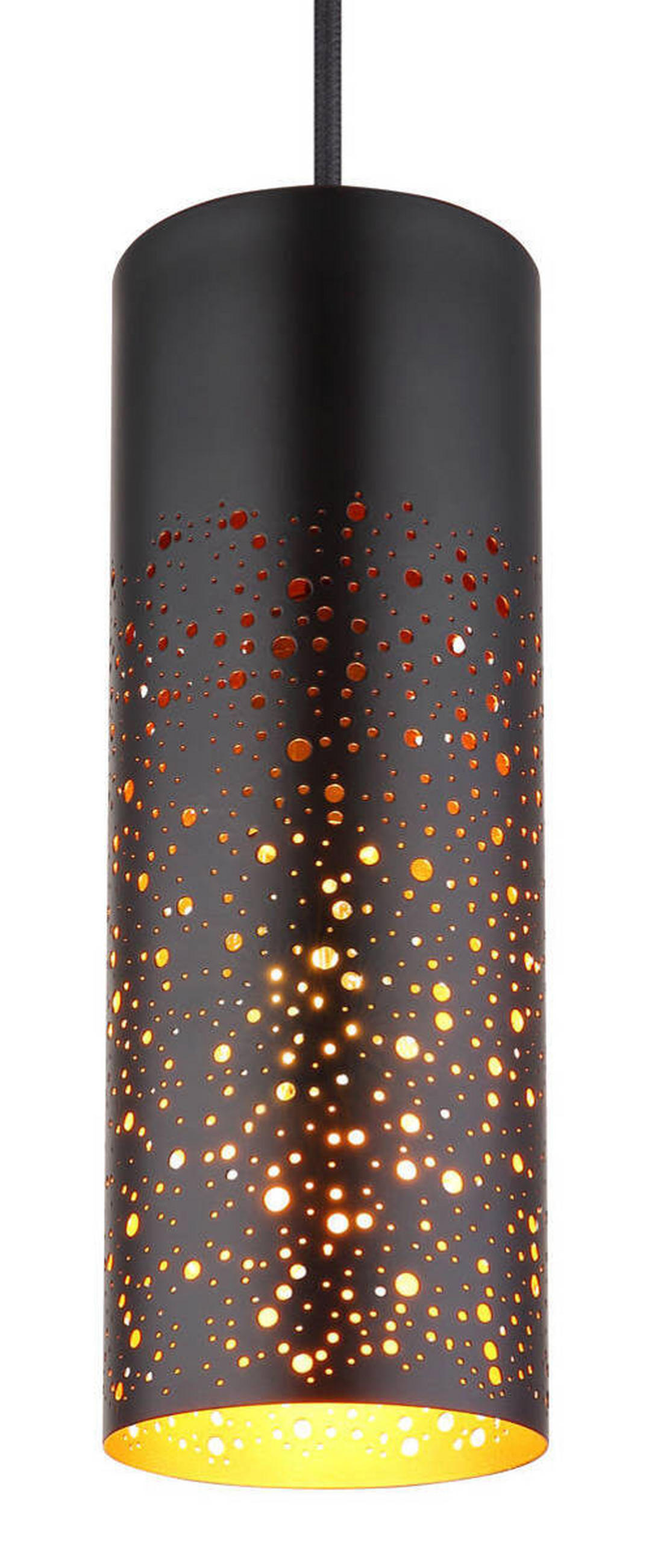 VISEČA SVETILKA        10/150 cm      E27 - zlate barve/črna, Design, kovina (10/150cm) - Globo