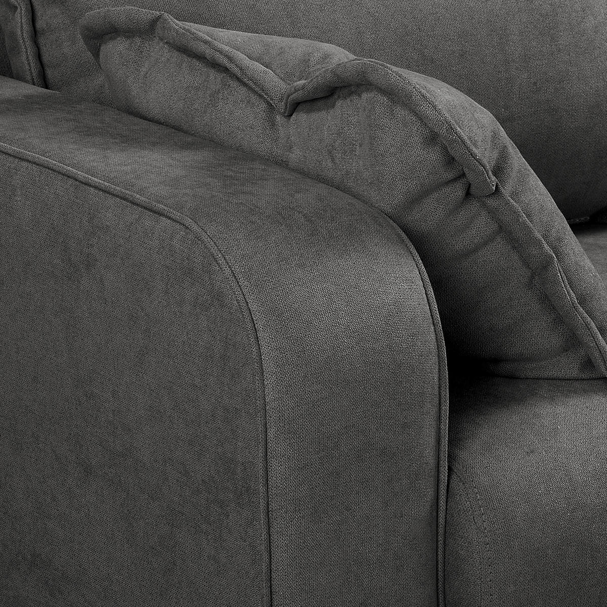 ECKSOFA in Mikrofaser Dunkelgrau  - Wengefarben/Dunkelgrau, Design, Holz/Textil (230/150cm) - Livetastic