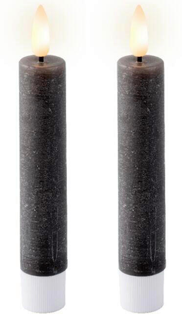 SVÍČKA S LED  - tmavě šedá, Basics, plast/přírodní materiály (2,2/14,5cm) - Ambia Home