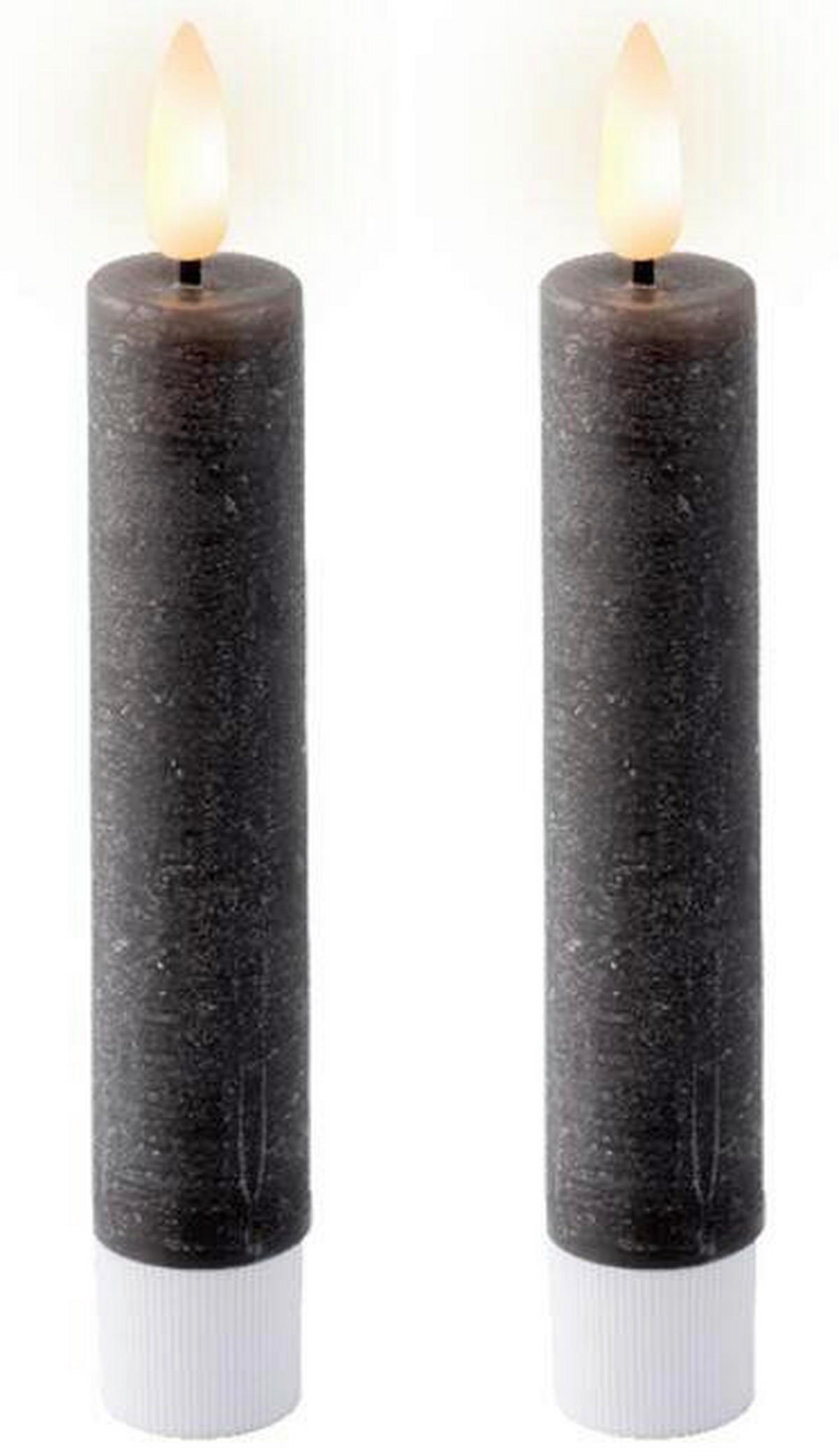 SVÍČKA S LED  - tmavě šedá, Basics, plast/přírodní materiály (2,2/14,5cm) - Ambia Home