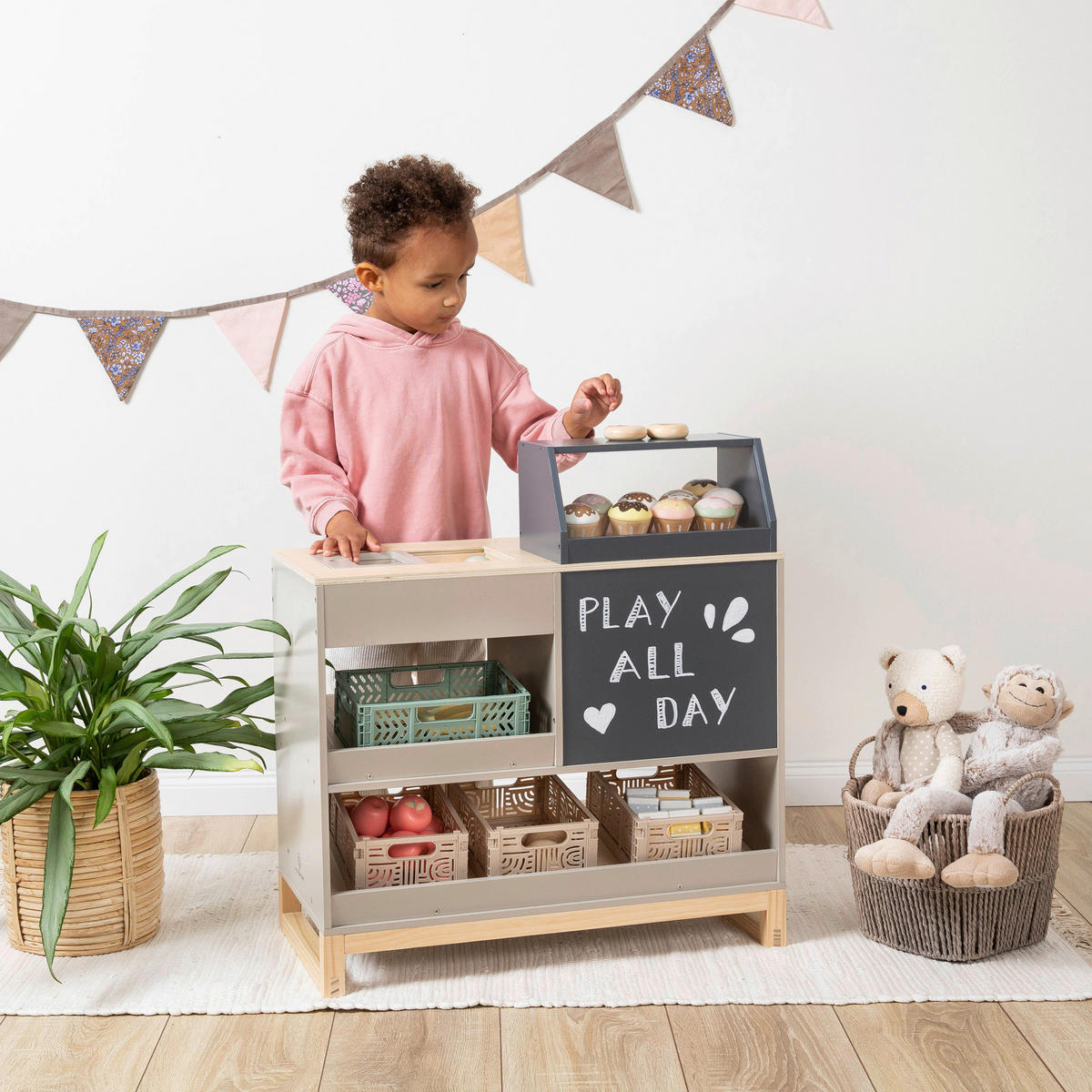 KAUFLADEN - Hellgrau/Naturfarben, Basics, Holz (59/30/64cm) - MUSTERKIND