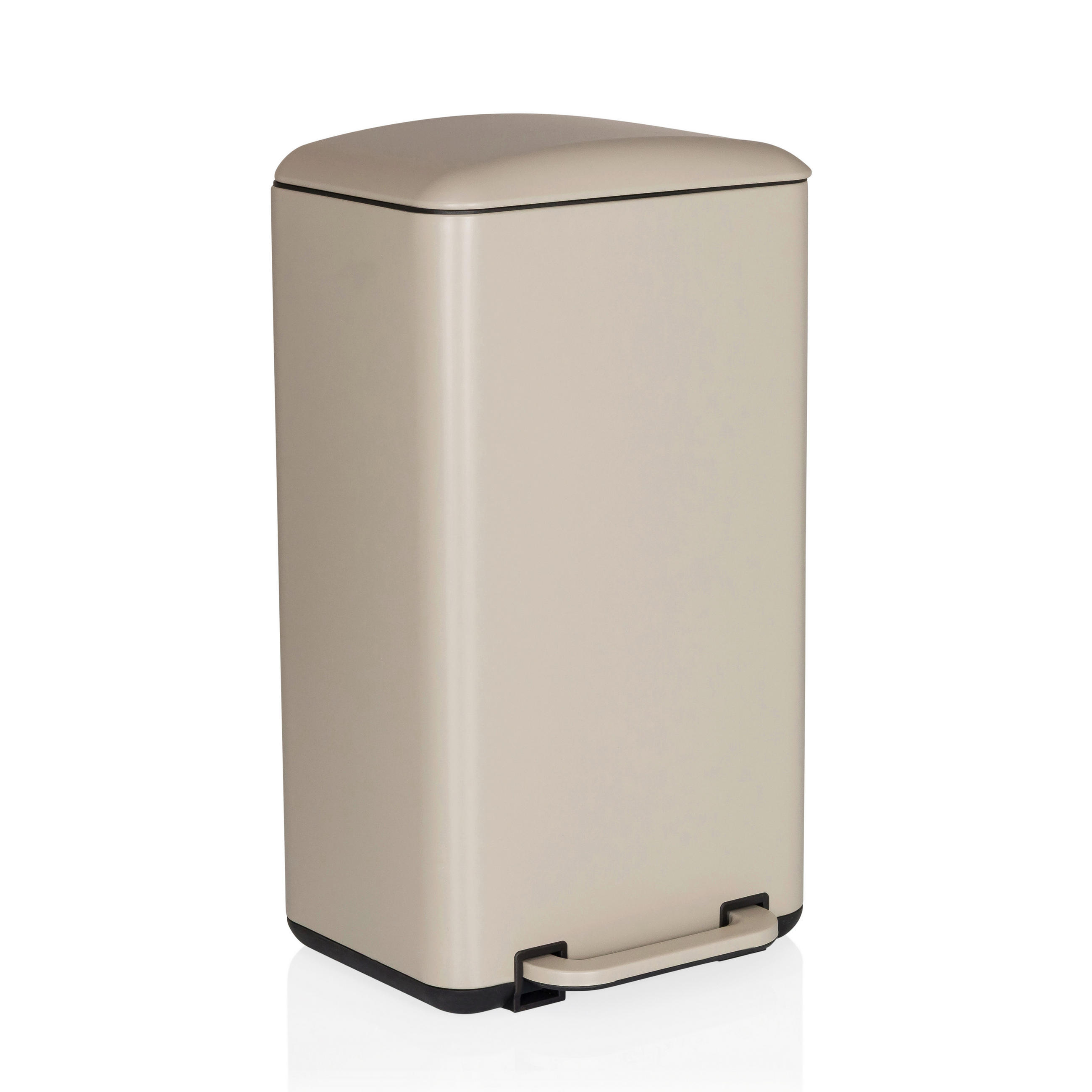 ABFALLEIMER 30 l  Metall  - Beige/Schwarz, MODERN, Kunststoff/Metall (31/62/36cm) - MID.YOU