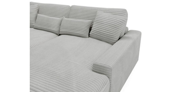 BIGSOFA Cord Hellgrau - Hellgrau/Schwarz, MODERN, Kunststoff/Textil (230/85/190cm) - Carryhome